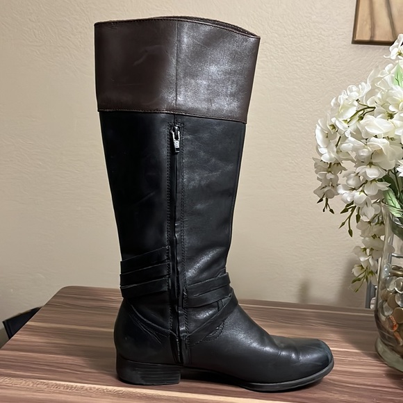 Ralph Lauren, Savion black and brown leather riding boots - Picture 5 of 14